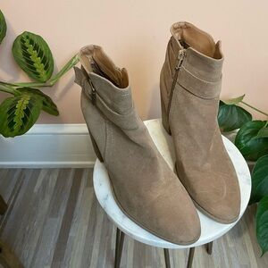 Tan Suede Universal Thread Booties